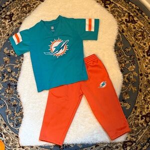 Miami Dolphins Jersey and pants set, size 2t